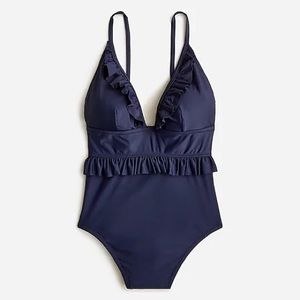 J Crew Ruffle Plunge One Piece NWT